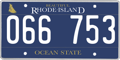RI license plate 066753