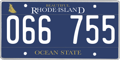 RI license plate 066755