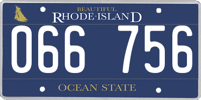 RI license plate 066756
