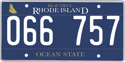 RI license plate 066757