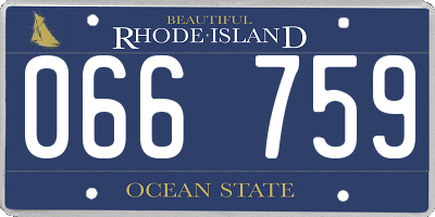 RI license plate 066759
