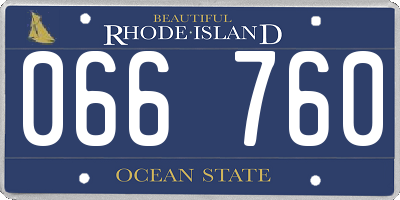 RI license plate 066760
