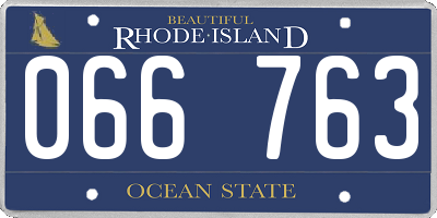 RI license plate 066763