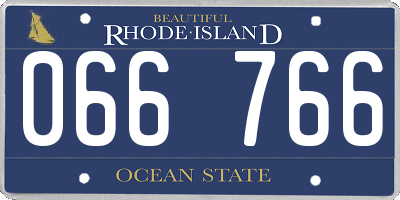 RI license plate 066766