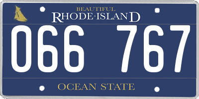 RI license plate 066767