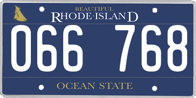 RI license plate 066768
