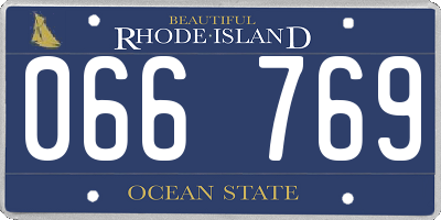 RI license plate 066769