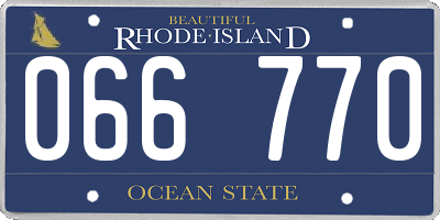 RI license plate 066770