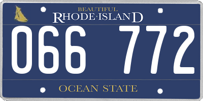 RI license plate 066772