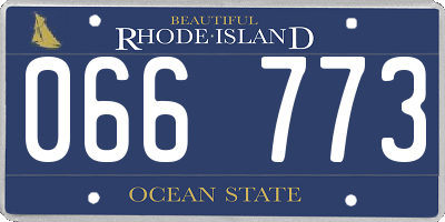 RI license plate 066773
