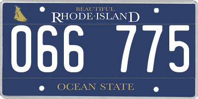 RI license plate 066775