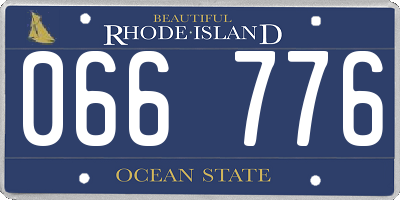 RI license plate 066776