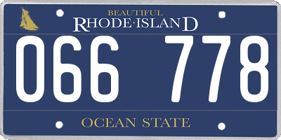 RI license plate 066778