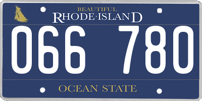 RI license plate 066780