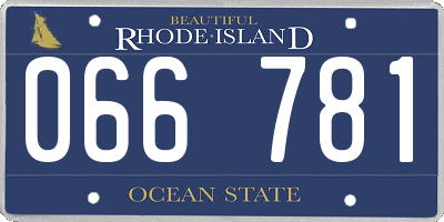 RI license plate 066781