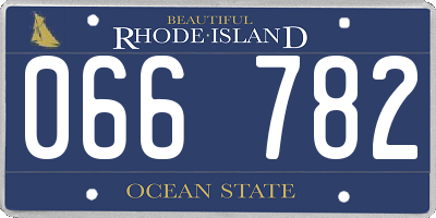 RI license plate 066782
