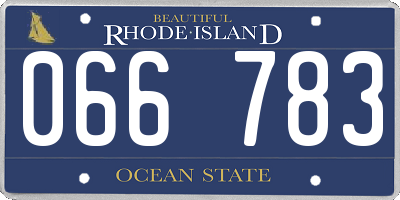 RI license plate 066783