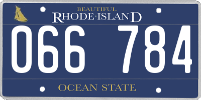 RI license plate 066784