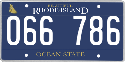 RI license plate 066786