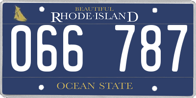 RI license plate 066787