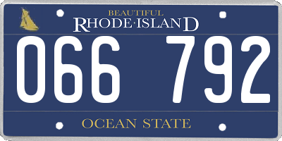 RI license plate 066792