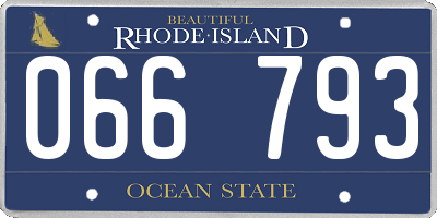 RI license plate 066793