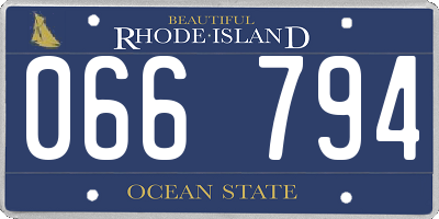 RI license plate 066794