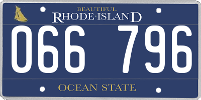 RI license plate 066796
