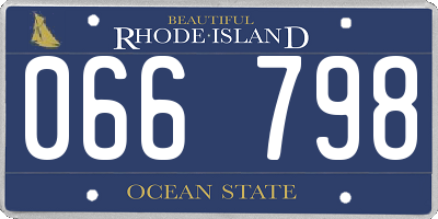 RI license plate 066798