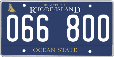 RI license plate 066800