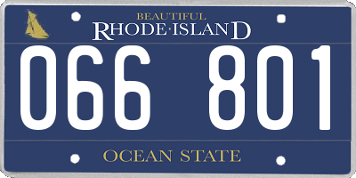RI license plate 066801
