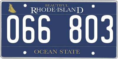 RI license plate 066803