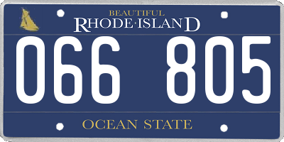 RI license plate 066805