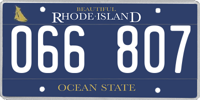 RI license plate 066807