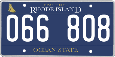 RI license plate 066808