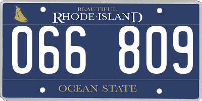 RI license plate 066809