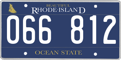 RI license plate 066812