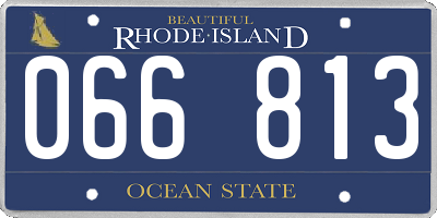 RI license plate 066813