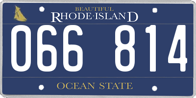 RI license plate 066814