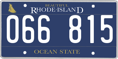 RI license plate 066815
