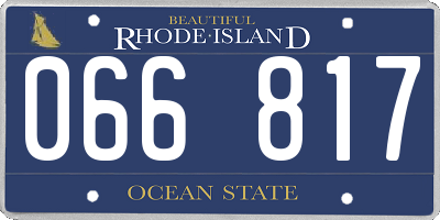RI license plate 066817
