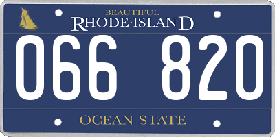 RI license plate 066820