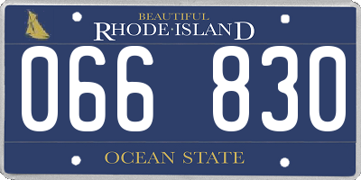 RI license plate 066830