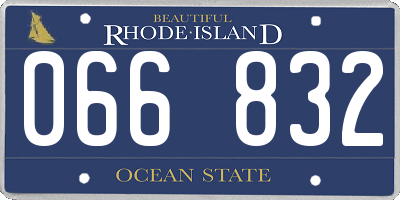 RI license plate 066832