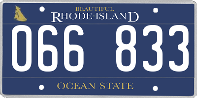 RI license plate 066833