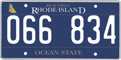 RI license plate 066834