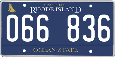 RI license plate 066836