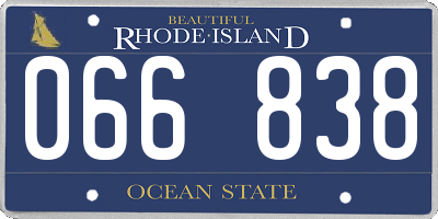 RI license plate 066838