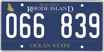 RI license plate 066839