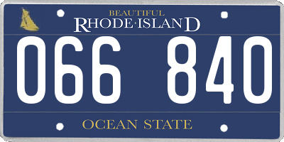 RI license plate 066840